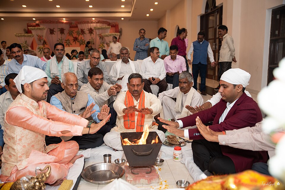 Hindu family traditional Hawan image