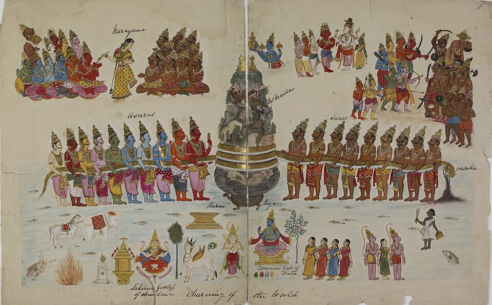 Sagar manthan (painting) circa 1820
