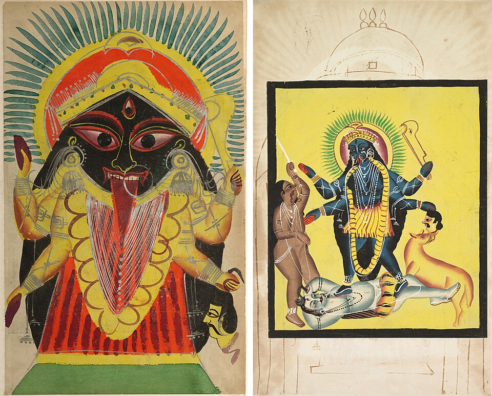 Unknown artist - The Goddess Kali (recto), Kali Standing on Shiva (verso) - 2003.110 - Cleveland Museum of Art