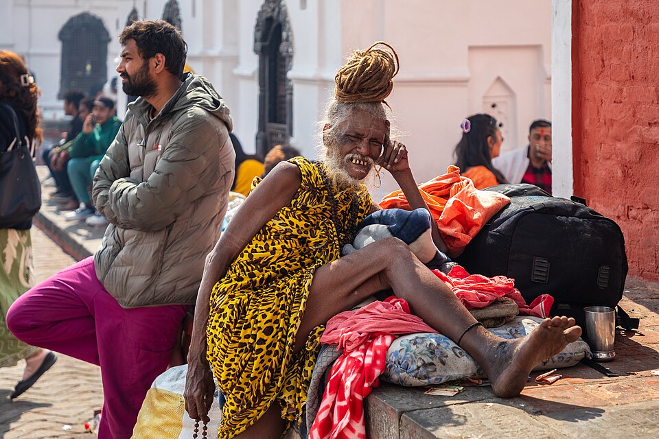 A sadhu during Maha Shivratri celebrations at Pashupatinath in Kathmandu, Nepal