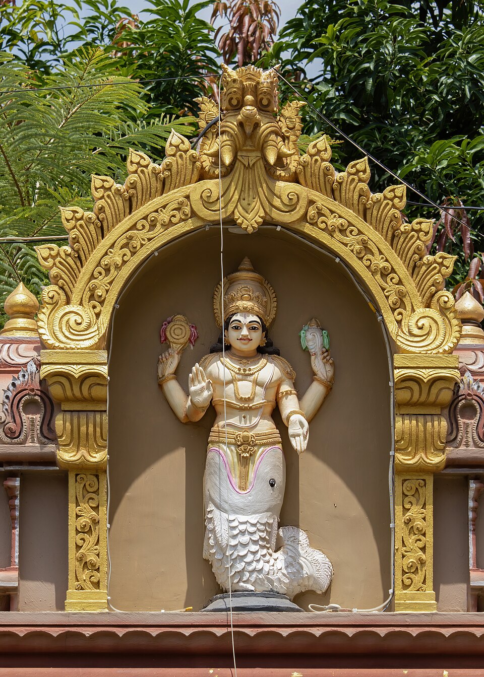 Matsya represented on Sri Venkateshwara Temple in Guntur