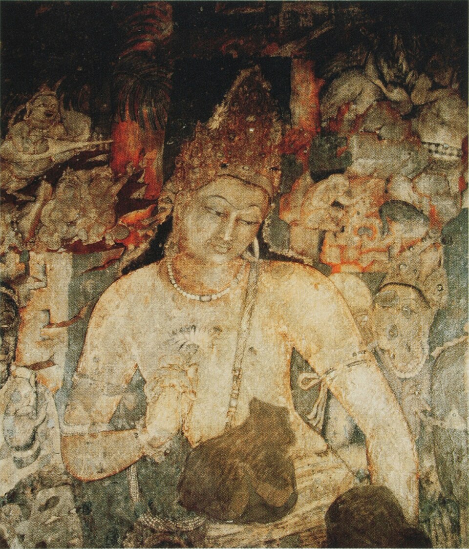 Bodhisattva Padmapani painting in Cave 1 at Ajanta