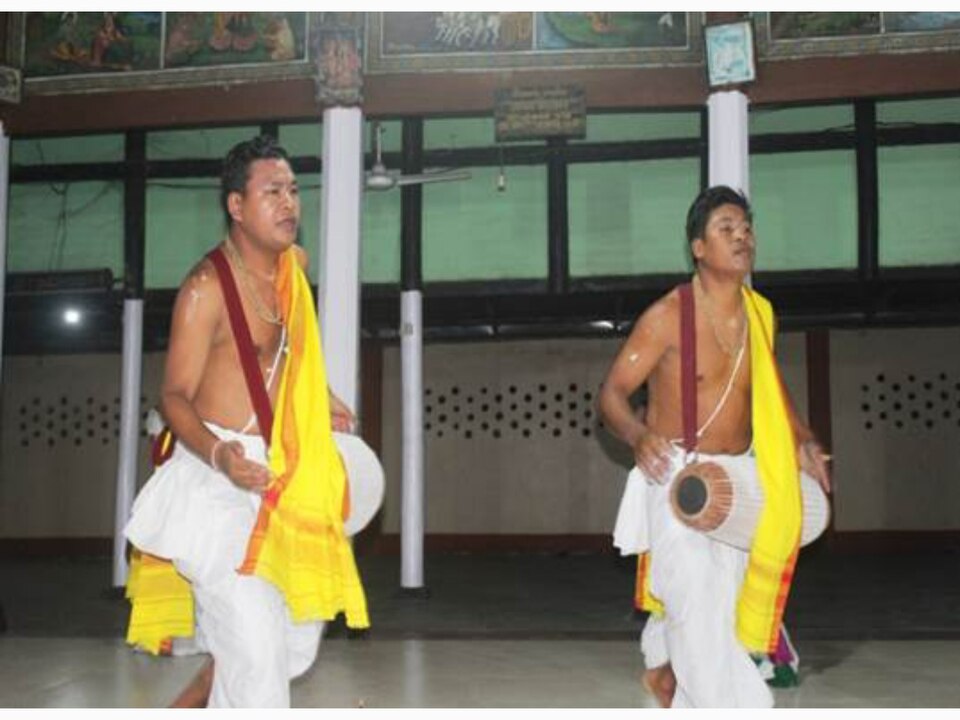 A Pung Cholom presentation, illustrating a drumming tradition associated with Manipuri Sankirtana