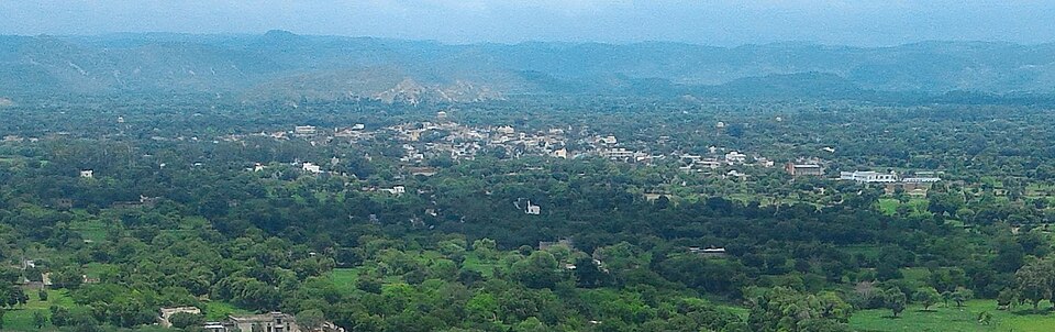 Regional view: Bairat (Viratnagar), Rajasthan. This panorama shows the town associated with the directory entry, not an identified Ambika temple.