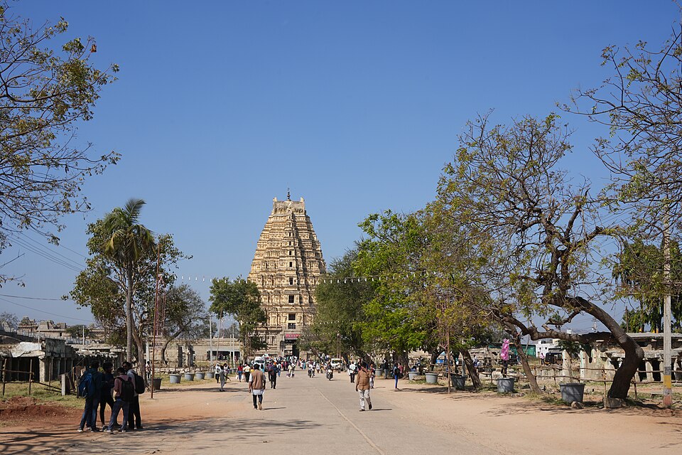 Virupaksha Temple and the approach along Hampi Bazaar