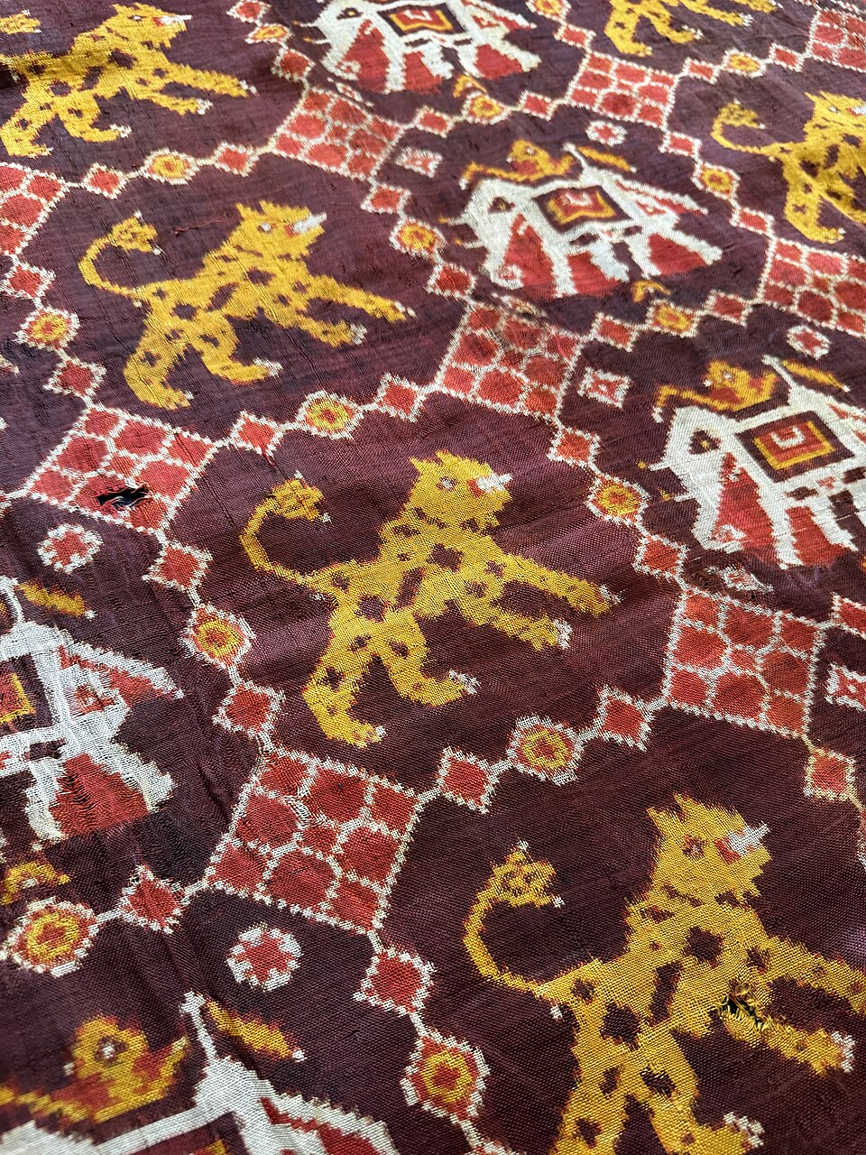 Historical Patan double-ikat trade textile from the Wovensouls collection