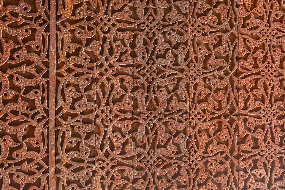 Carved stonework in the Qutb complex, Delhi